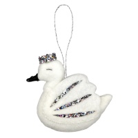 Elegant Swan Felt Christmas Tree Decoration By Meri Meri